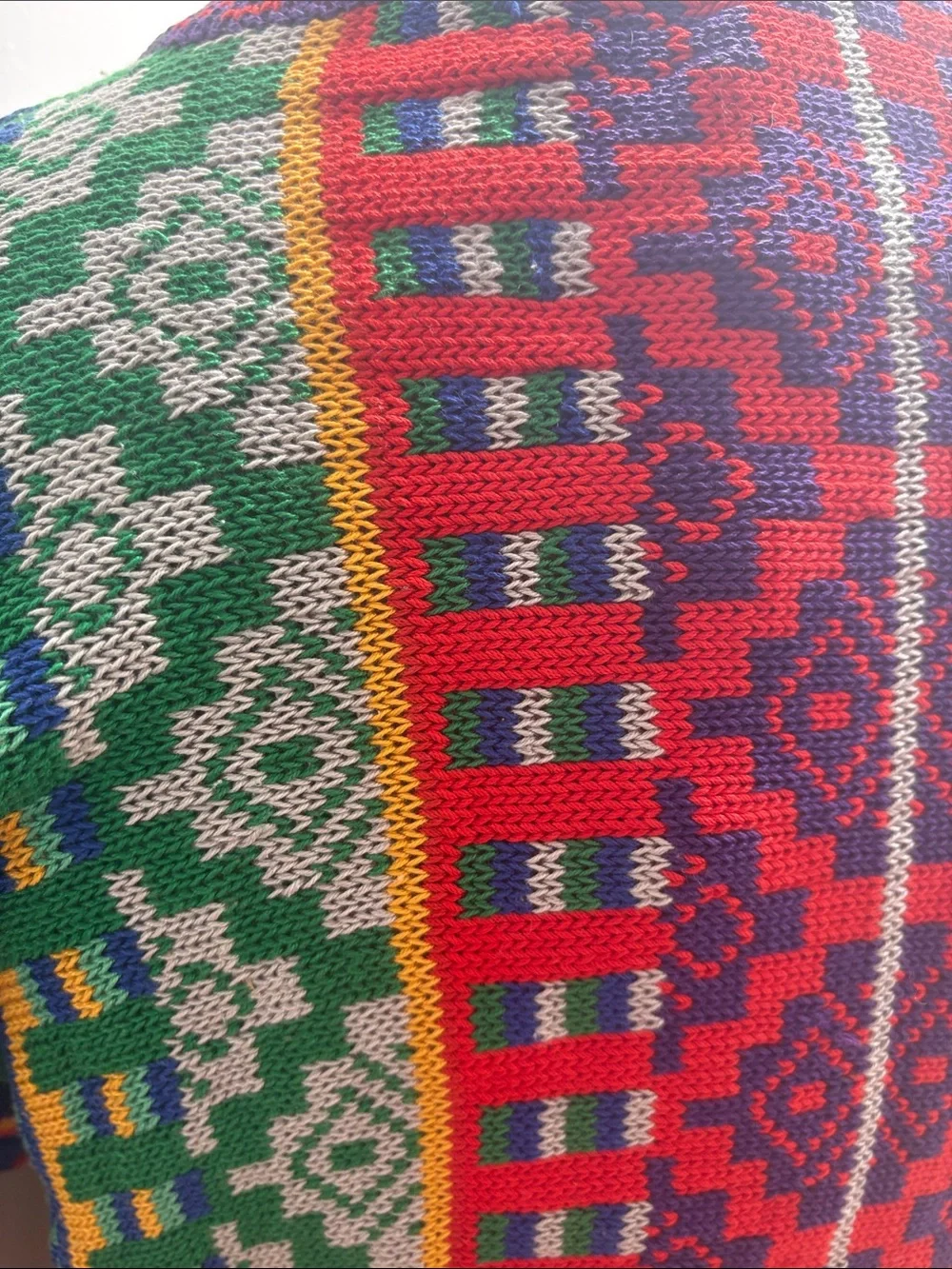 Vintage Multicolor Rainbow Knit Short-Sleeve Top